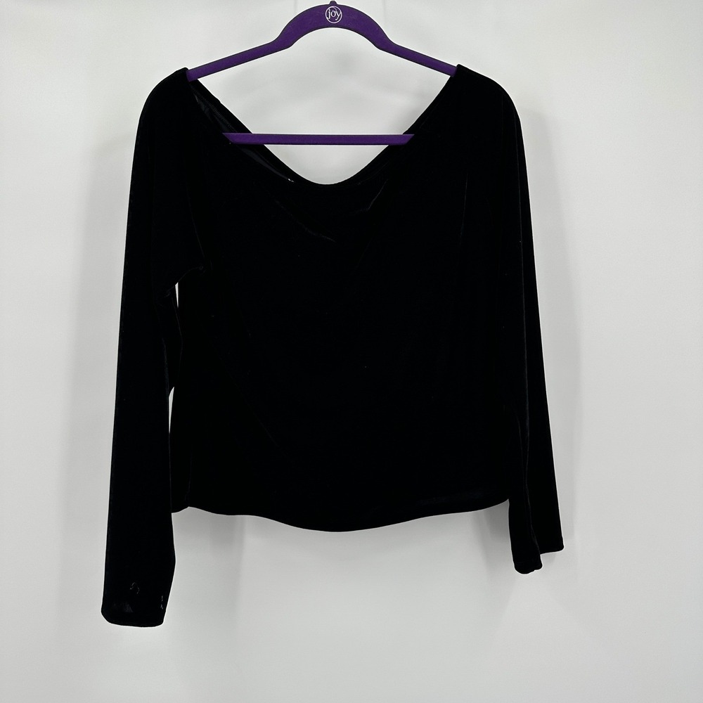 Soft Surroundings Womens Minimalist Velvet Top Size L Quiet Luxury Elegant